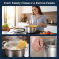 thumbnail image 3 of Large Pot,5 Sets Stockpots Stainless Steel Soup Pots Kitchen Cookware Set Induction Pots with Glass Lids, 3 of 9