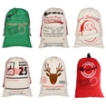 thumbnail image 1 of Aspire 6 PCS Large Christmas Giant Drawstring Bags, Reusable Canvas Gift Bags Storage, Christmas Decorations, 1 of 10