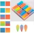 thumbnail image 1 of 10 hojas de láminas para uñas, pegatinas de transferencia, arte de uñas fluorescente degradado yeacher  etiqueta engomada de la transferencia, 1 of 7