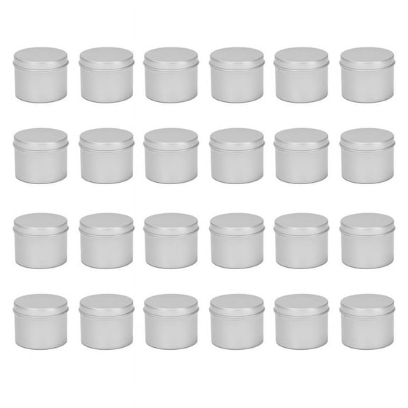 24 Pack Tins Box Candle Tin Black Aluminum Jar Storage Empty Pot Plain Cans Cream Cosmetic Container