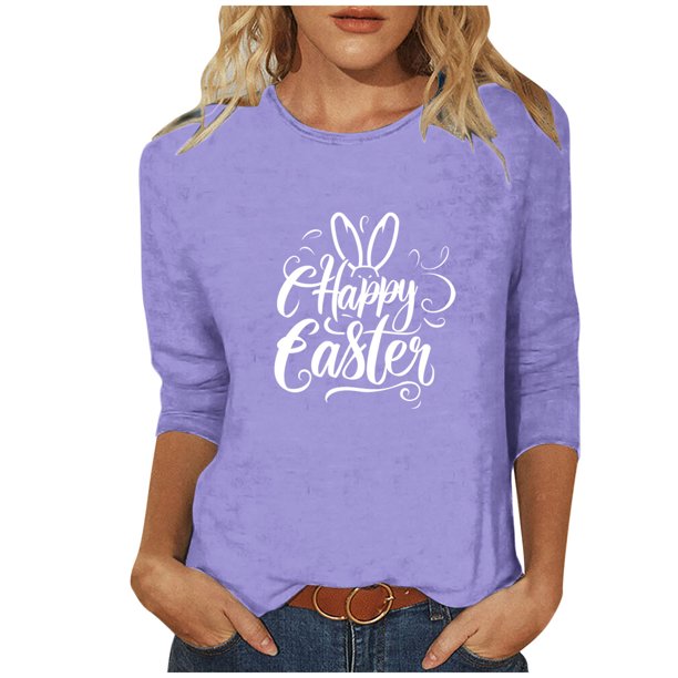 Mujeres 3/4 Manga Tops Impresión Casual Cuello Redondo Camiseta Top Blusa, Poliéster Toda la Temporada