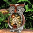 thumbnail image 4 of Garden Statue Owl Figurine - Resin Statue with Solar LED Lights for Patio Yard Art Decor, Lawn Ornaments, Indoor Outdoor Decorations, 4 of 15