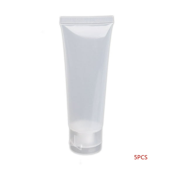 Bouteille de Voyage en Plastique Transparent Rechargeable pour Crème Cosmétique et Lotion, 5 Pcs, à Presser en Tube, Récipient Vide