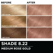 Garnier Olia Oil Powered Permanent Hair Color, 8.22 Medium Rose Gold