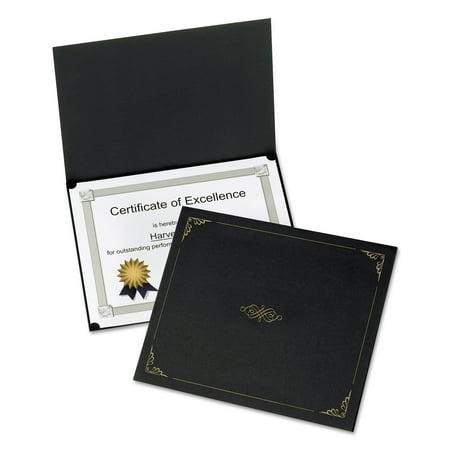 Oxford Certificate Holder, 11 1/4 x 8 3/4, Black, 5/Pack -OXF29900055BGD