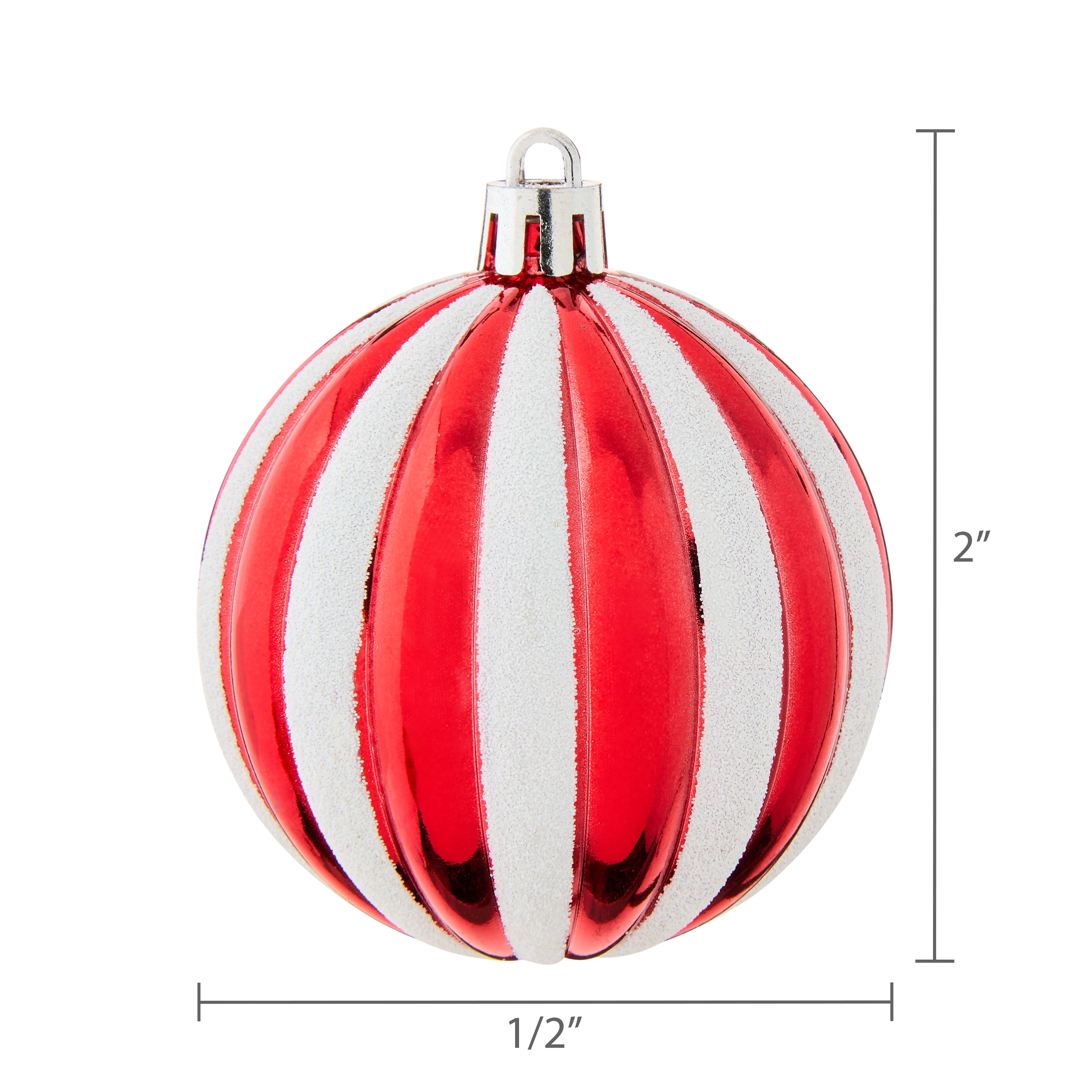 50-Count Red and White Shatterproof Christmas Ornaments, by Holiday Time