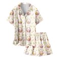 thumbnail image 3 of Easter Bunny Floral Print Kids Short Sleeve Pajama Set with Shorts for Boys and Girls Easter Outfits Baby Girl 6-7 Years, 3 of 3