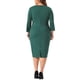 thumbnail image 3 of Vestidos de cóctel para mujer de talla grande Agnes Orinda para el Día de San Patricio, vestido midi lápiz bodycon con volantes de manga 3/4, 1X verde oscuro, 3 of 6