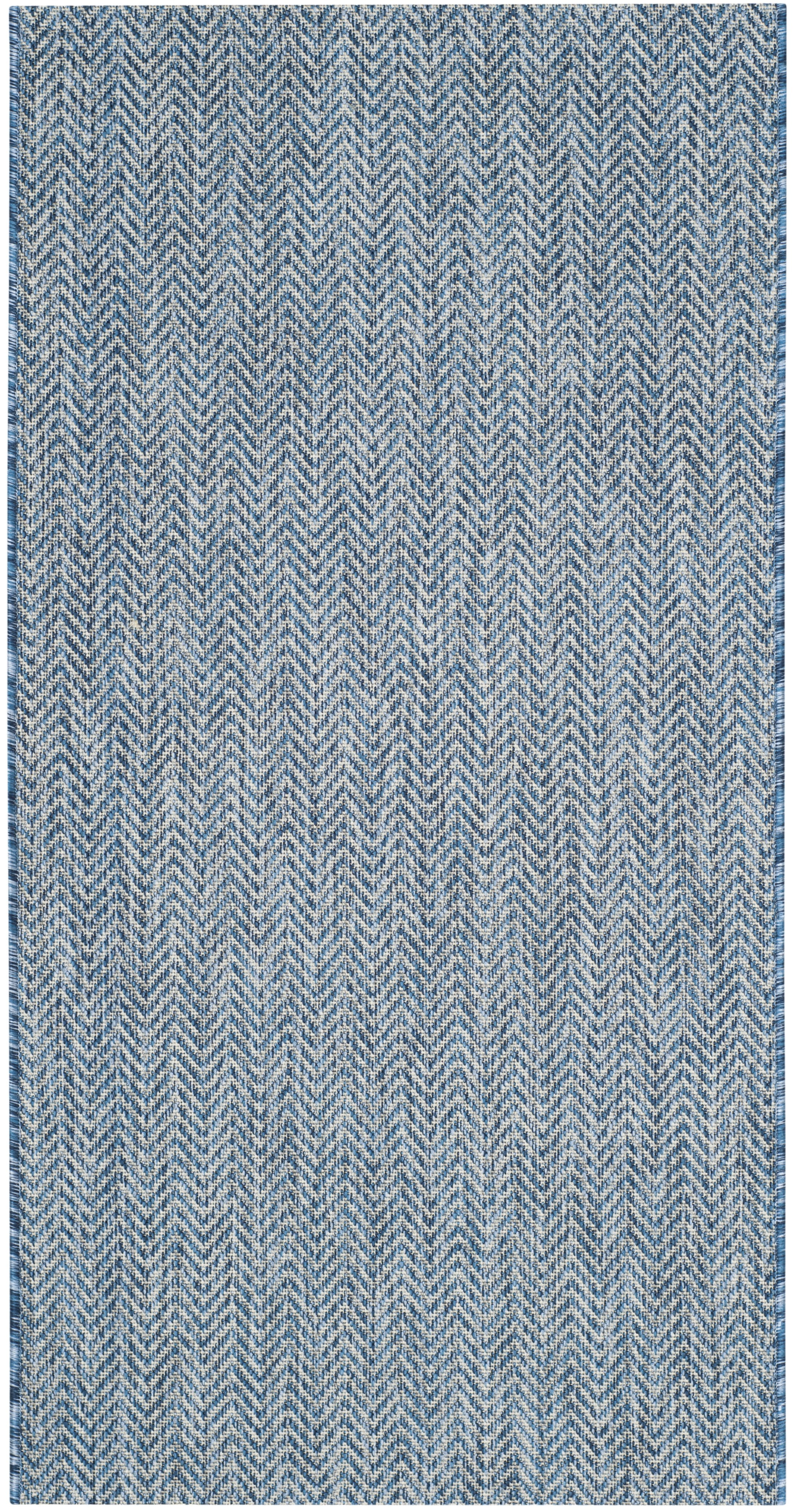 Safavieh Courtyard Blazhe Chevron Indoor/Outdoor Area Rug, Navy/Gray, 4' x 5'7"