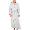 thumbnail image 1 of GFDYREE Men's Warm Fleece Robe with Hood, Plaid Big and Tall Bathrobe, 1 of 7