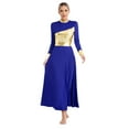 thumbnail image 1 of Linjinx Robe de Danse Liturgique pour Femmes Bloc de Couleur Métallique Performance Danse Bleu TG, 1 of 7