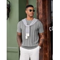 thumbnail image 4 of COOFANDY Men' T-Shirts Short Sleeve Knit Sweater Shirt Casual Crewneck Ribbed Pullover Tees Basic Tops, 4 of 6