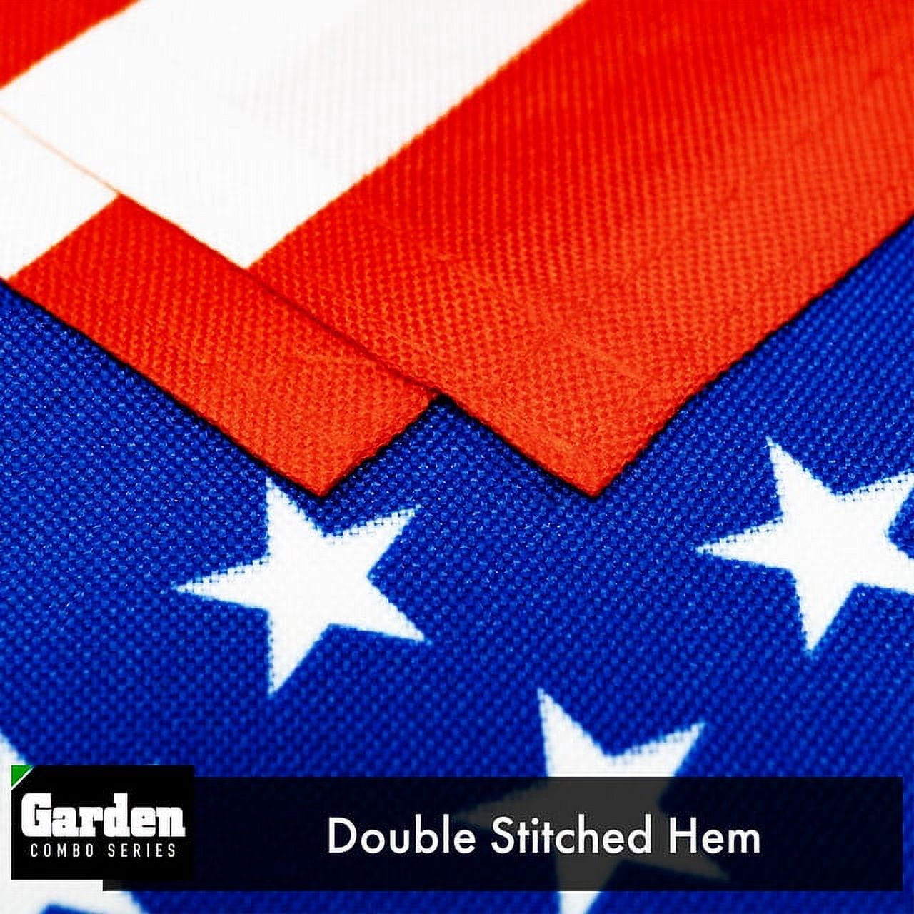 G128 Combo Pack: Garden Flag Stand Black 36x16IN & Garden Flag USA America Flag 12x18IN