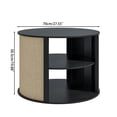 thumbnail image 3 of Round Coffee Table with Storage, Modern Wooden Center Coffee Table with 2-Tier, Adjustable Shelf, 3 of 6