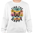 thumbnail image 2 of Find the Happy Butterfly Sweatshirt Unisex X-Large White, 2 of 5