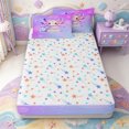 thumbnail image 4 of Manfei Ocean-Themed Axolotl Zipper Twin Comforter Sets with Fitted Sheet and 2 Pillowcases,Cartoon Animals Print Zipper Bedding Set,Colorful Stars Reversible,4 Pieces, 4 of 7