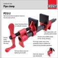 thumbnail image 2 of BESSEY PC12-2, 1/2 pulgada, abrazadera de tubo, estilo tradicional, base alta y ancha Bessey NA, 2 of 3