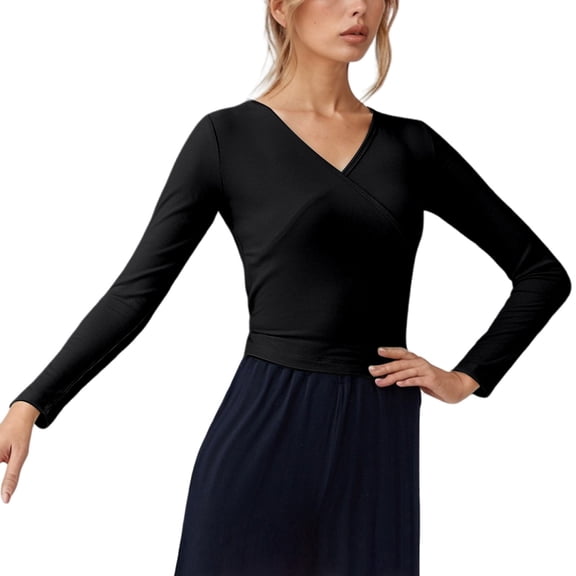 Womens Tshirts Long Sleeves V Neck Slim Fit Basic Tops Soft Spring Outfits Womens Tops Size XL