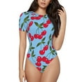 thumbnail image 1 of Fotbe Cherry Body de Mujer con Cuello Redondo y Mangas Cortas, Sin Mangas Ajustado, Suave, Cómodo y Básico-XX-Large, 1 of 7