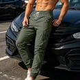 thumbnail image 6 of Lmueinov Cargo Pants for Men Elastic Drawstring Waist Lightweight Casual Jogger Pants with Pockets Outdoor Long Trousers for Jogging Hiking, 6 of 8