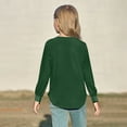 thumbnail image 4 of Curuila Toddler Girls Top Long Sleeve Solid Color Crew Neck Tee Slim Fit Breathable Soft Versatile Shirt Dark Green Size 15-16 Years, 4 of 4