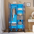 thumbnail image 5 of 71” Armoire Wardrobe Closet with 3 Colors Light, Wooden Closet for Bedroom with Hanging Rod, 5 of 8