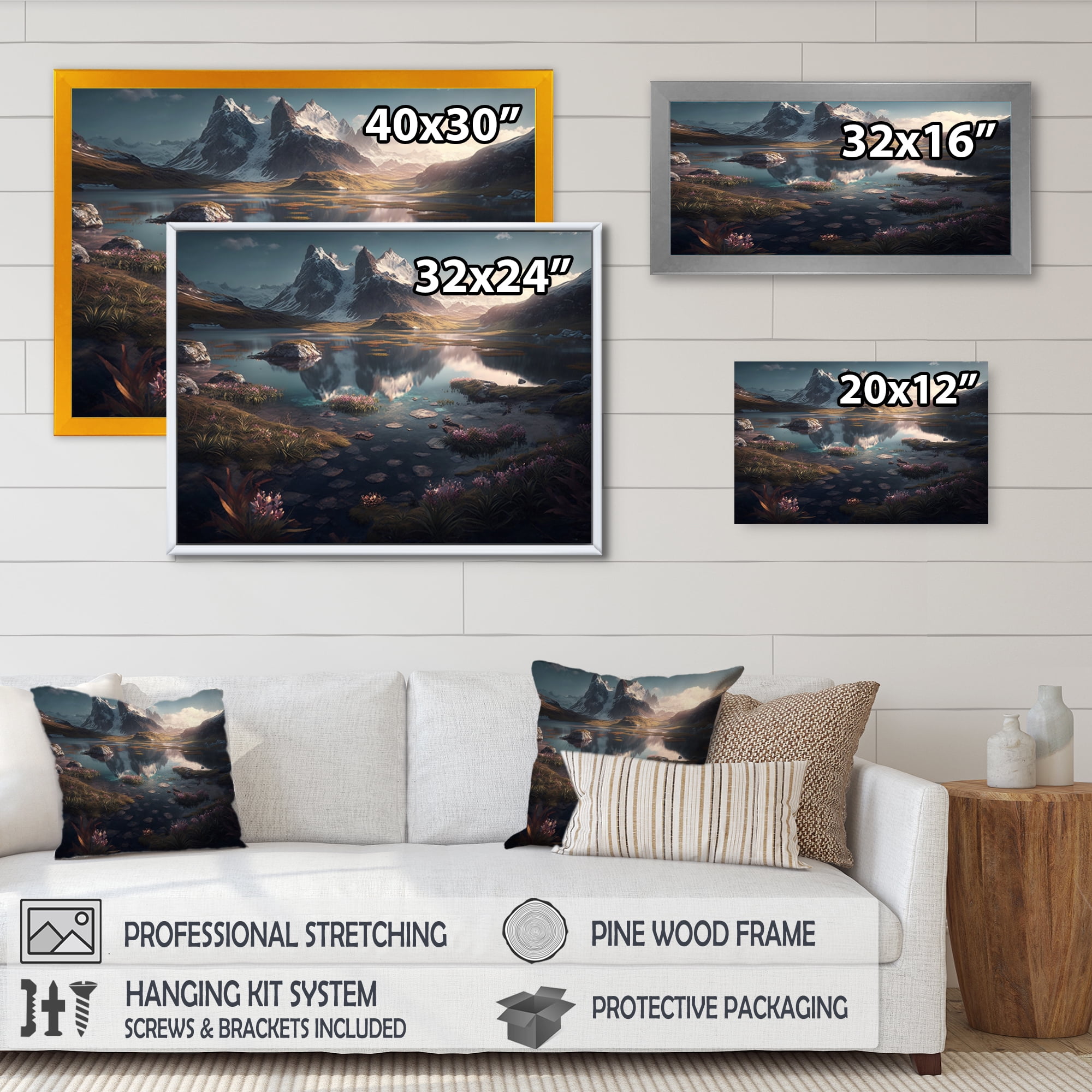 Designart Mountain Landscapes I Canvas Wall Art