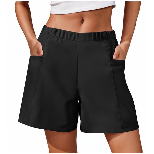 Combinadores Cortos para las Mujeres de Ajuste Suelto, Punk Hippie Sólido, Pantalones Sueltos de Bolsillo de la Ropa Callejera Jogger