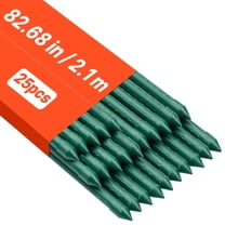 VEVOR Garden Stakes, 25 Pack, 82.68 inch, Plastic Coated Metal Tomato Stakes, Garden Sticks for Plants Support, with Pointed End and Non-Slip Bumps for Growing Climbing Plants, Outdoor Vegetables