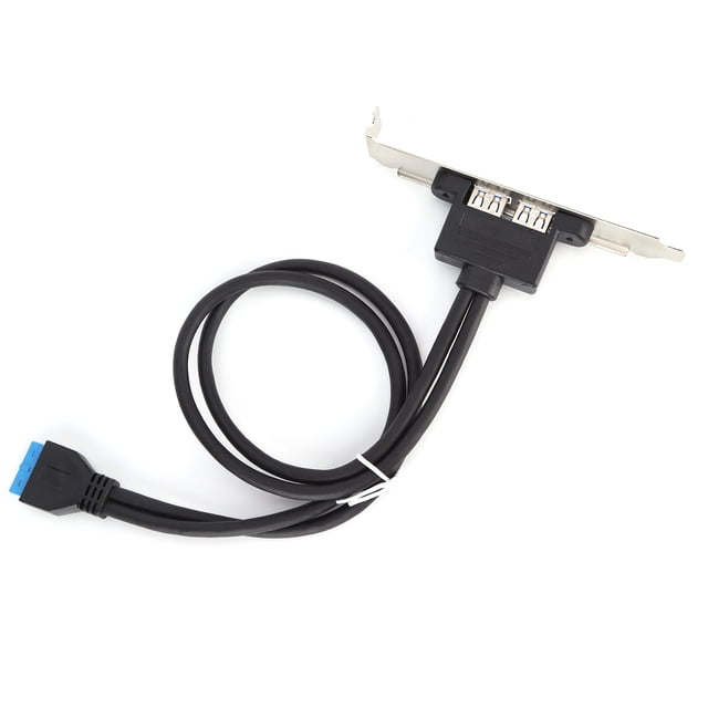 Double USB Baffle Cable Port A Female Extension Rear Panel Bracket for Motherboard 19 Pin