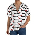 thumbnail image 2 of Picia Christmas Dachshund Men's Linen Shirts Short Sleeve Cuban Beach Shirts Casual Shirts Button Down Shirt for Men Beach Summer Wedding Shirt-Small, 2 of 7