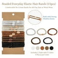 thumbnail image 2 of allydrew Braided Elastic Hair Ties for Women, No Damage Hairbands for Thick Ponytails (15pcs), Neutrals, 2 of 6