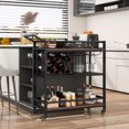 thumbnail image 1 of Giantex 3-Tier Bar Cart, Industrial Serving Cart w/Wine Racks & Glass Holders, Kitchen Rolling Cart, Brown, 1 of 8
