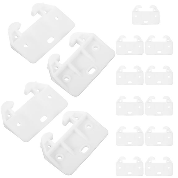 HEMOTON 20pcs Plastic Bottom Mount Drawer Slides Replacement Parts for Dresser Cabinets and Wardrobes White Drawer Hardware