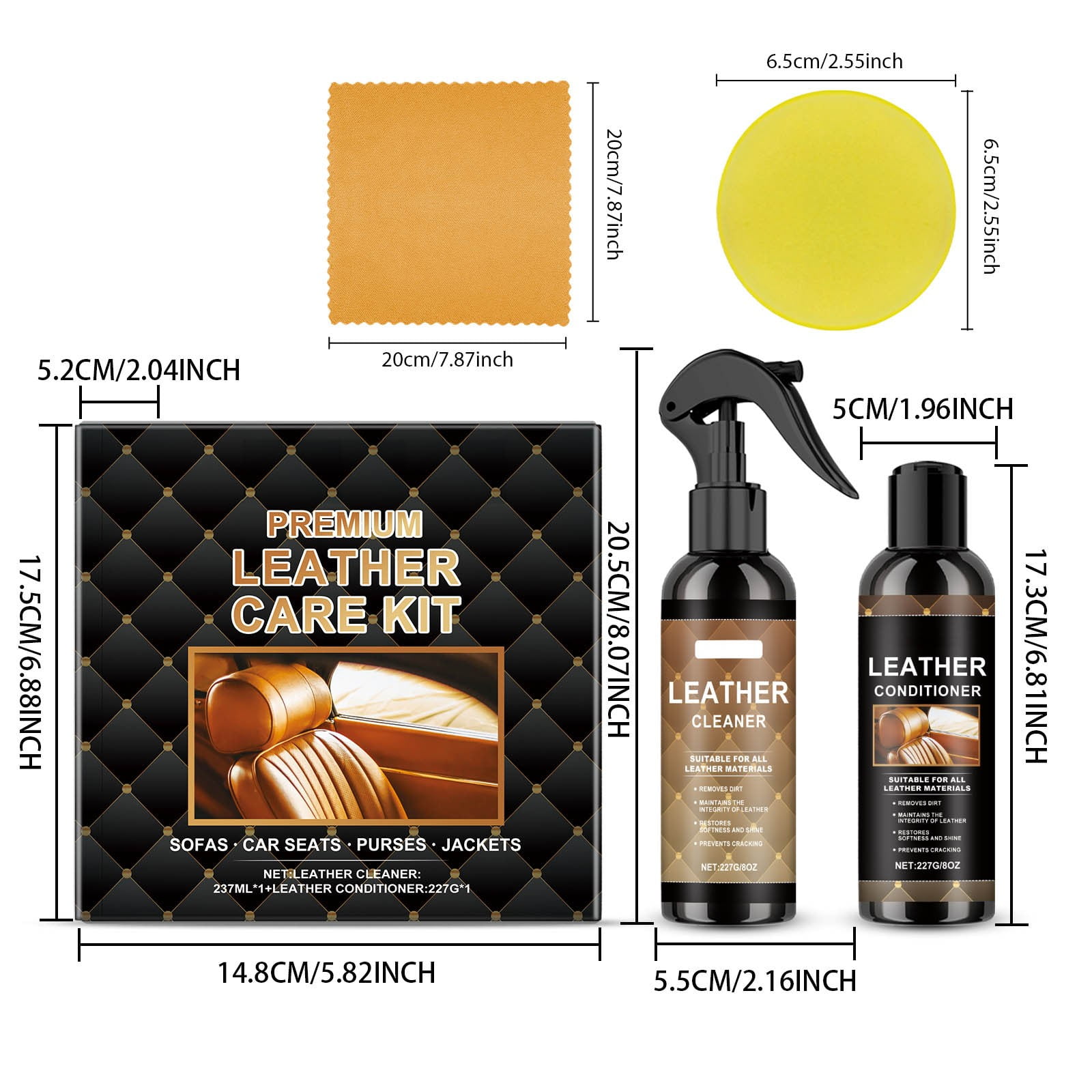 Kyusrd 237ml 227ml Leather Care Kit Leather Stains Leather Care