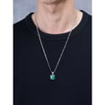 thumbnail image 2 of COAI Stainless Steel Figaro Chain Square Malachite Stone Pendant Necklace for Men, 2 of 5