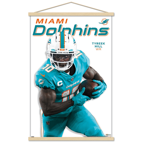 NFL Miami Dolphins - Tyreek Hill Feature Series 23 Wall Poster with Magnetic Frame, 22.375" x 34"