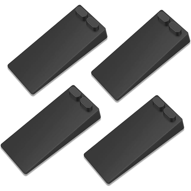Tope de puerta de piso de goma antideslizante Ormromra 4 Piezas altura ajustable negro