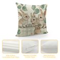 thumbnail image 4 of Qinduosi Buffalo Plaid Happy Easter Bunny Pillow Covers of Eucalyptus Leaves Rabbit Pillows Decorative Throw Pillows Blue Cushion Case Farmhouse Decor for Couch Sofa White, 4 of 5