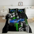 thumbnail image 2 of Castle Fairy Blue Car 3 Pieces Queen Comforter Set,Racing Car Ultra Soft Bedding Sets,Extreme Sport Bedding Comforter Set,Lightweight Splash Room Decor,Reversible, 2 of 8