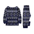 thumbnail image 5 of Yuaguia Christmas Family Matching Pajamas Set, Long Sleeve Tree Snowflake Fair Isle Tops Blue Plaid Pants, Holiday Sleepwear Loungewear Sets for Men Women Kids Baby, 5 of 7