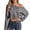 Grey, variant on Women's Leopard Print Off-Shoulder Top, Cool Feeling with Loose Fit, S-XXL