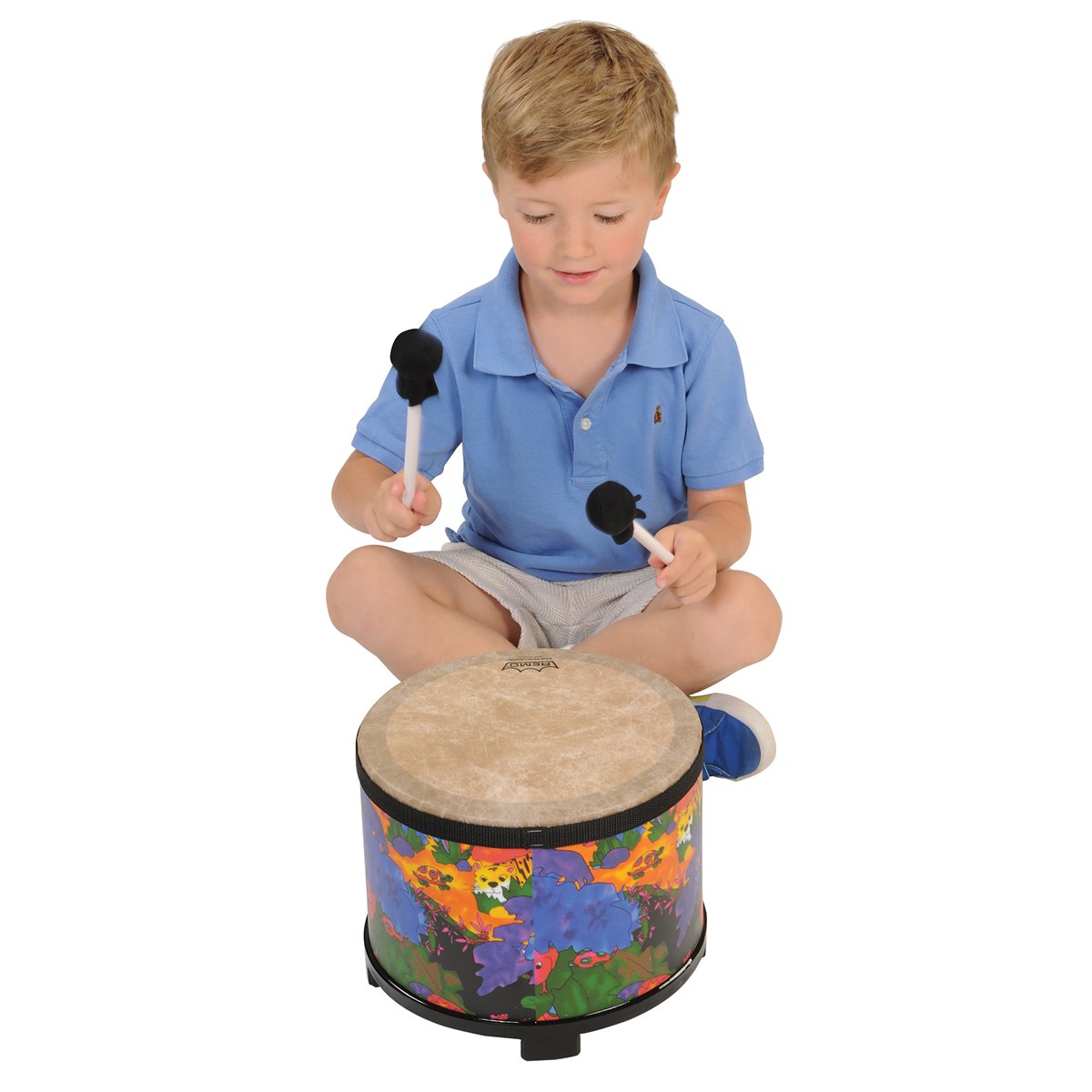 Remo Kids Percussion® Floor Tom Drum Comfort Sound Technology® Rain Forest, 10" - image 3 of 3
