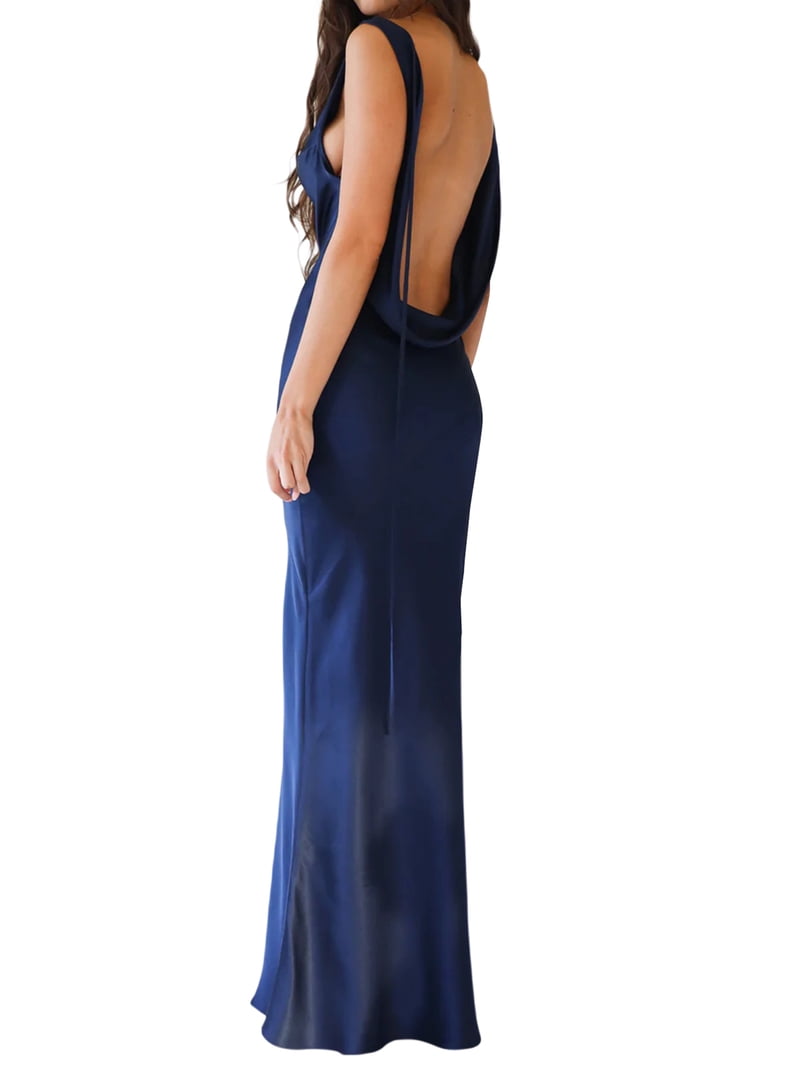 backless drape dress Draped Backless Dress Gray Gray / S main image 0
