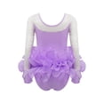 thumbnail image 2 of Haitryli Kids Girls Ballet Gymnastics Leotard Dance Tutu Dress Long Sleeve Lace Ballerina Outfit with Layered Skirt Purple 11-12, 2 of 7