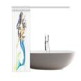 thumbnail image 3 of ARTJIA Watercolor Mermaid Polyester Fabric Shower Curtain Bathroom Sets Home Decor 66x72 Inches, 3 of 3