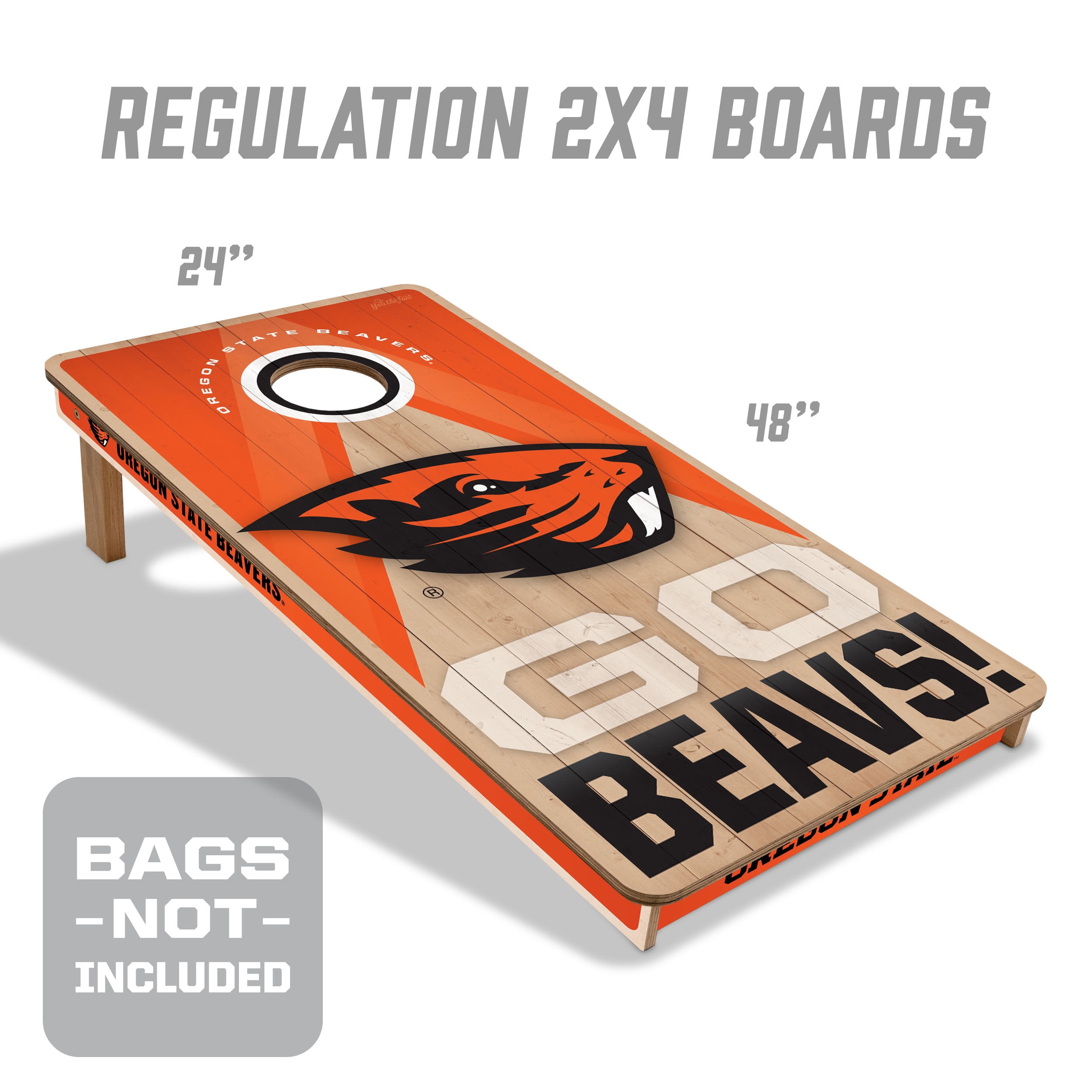 YouTheFan NCAA Oregon St Beavers 2X4 Slogan Series Cornhole NO BAGS
