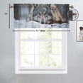 thumbnail image 4 of Winter Wolf Kitchen Curtain Valances Wildlife Forest Snow Nature Scenery Window Treatment for Living Room Bedroom Bathroom 54 by 18 in, 2 Panel, 4 of 6