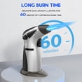 thumbnail image 4 of Butane Torch, Double Flame Mode Torch Lighter with Safety Lock, Refillable Lighter for Grill, BBQ, Candles, Camping(Gas Not Include)-Silver, 4 of 7