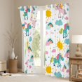 thumbnail image 3 of Manfei Cute Cartoon Unicorn Curtains Pack of 2 (42x84 Each),Rainbow Clouds Sun Curtains Blackout,Colorful Stars Print Bedroom Curtains Boys Girls,Ultra Soft Home Decor, 3 of 6